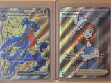 deux cartes Pokémon représentant une femme et un homme