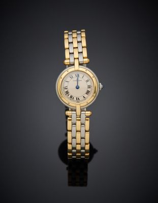 Montre-bracelet Cartier pour femme, en or 18 carats et sertie de diamants
