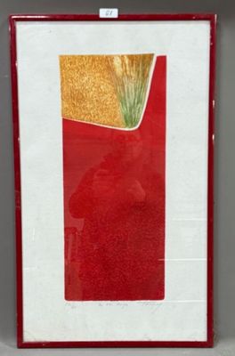 TAUZEX - "Le blé rouge" Lithographie en couleur