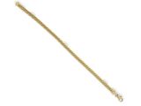a gold chain bracelet with a clasp on a white background
