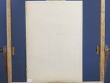 a picture of an easel with a blank canvas on it