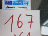 a sign on the door of a building that says 16 f v