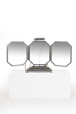 Travail FRANCAIS 1930 Miroir éclairant moderniste triptyque … - Photo 1