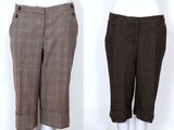 paire de pantalons à carreaux marron et marron pour femme sur un mannequin, un mannequin, un mannequin, un mannequin, un mannequin, un mannequin, un mannequin