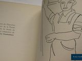 a drawing of a woman holding a broom in a book