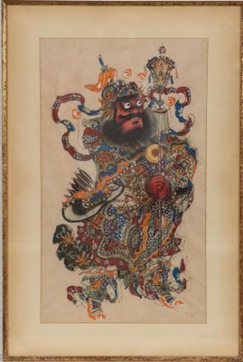 une image représentant un tableau où l'on voit un homme avec un dragon sur le dos