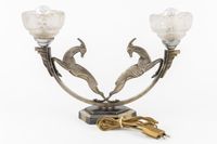 Sabino, lampe de table ornée de bouquetins, en bronze argent… (photo 5)
