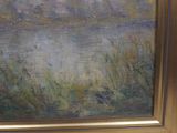 an image of a painting of a river with grass in the foreground