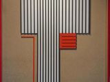 an image of a cross made out of strips of paper on a wall