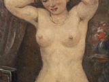 une image représentant un tableau où l'on voit une femme les mains sur la tête