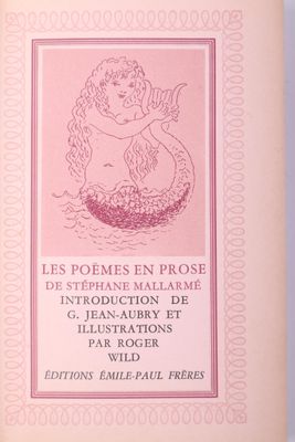 [WILD] MALLARME (Stéphane) Les Poèmes en prose. Avec 30 dess…