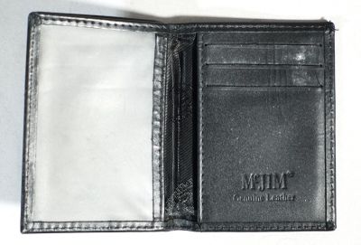 MC JIM Porte carte en cuir noir