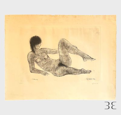 une image représentant le dessin d'une femme allongée par terre