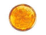 a gold coin with a picture of a man on it
