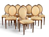 un lot de six chaises de salle à manger de style Louis II