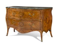 COMMODE EN BOIS DE ROSE ET MARQUETERIE DE FORME MOUVEMENTÉE (photo 2)