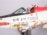 a small model of an air force fighter plane on display