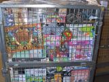 a cart full of food that is sitting in a warehouse