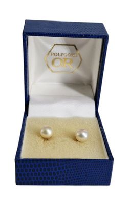 Paire de clous doreilles en or sertis de perles de culture - Photo 1