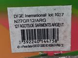 a close up of a label on a piece of paper