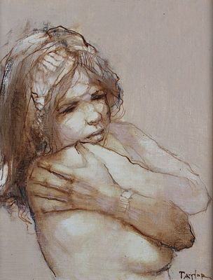 tableau représentant une femme nue portant un bandeau sur la tête