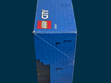 a blue box that has a lego figure inside of it
