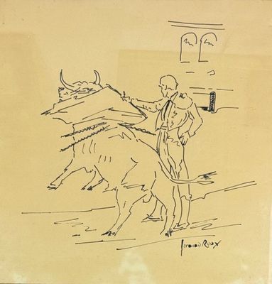 Fernand ROUX (1906-1994) Muleta passe haute de la droite - T…