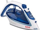 Fer à repasser à vapeur Tefal avec poignée bleue et blanche