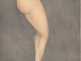 tableau représentant une femme nue debout sur une assiette