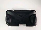 the back cover of a black nintendo wii game console