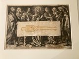 une image représentant un tableau où l'on voit un groupe de personnes tenant une banderole