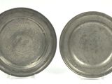 pair of antique silver plate on stand on white background