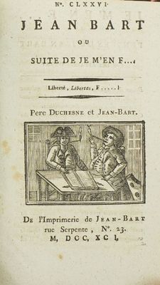 an old book with a picture of a man and a woman sitting at a table