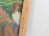 a picture of a painting of a man and a woman sitting on a bench