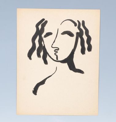 Ecole française du XXe Portrait de femme en buste Encre de C…