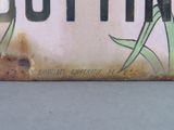 a close up of a plate with a bird on it