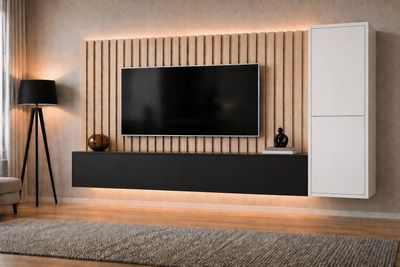 Ensemble meuble TV – Composition 2 caissons + colonne