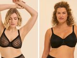 deux photos d'une femme portant un haut de soutien-gorge noir et d'une femme portant un haut de soutien-gorge noir