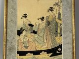 an image of a painting of a group of women in a boat