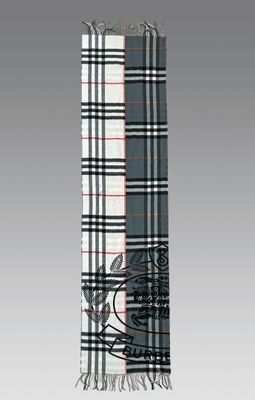 the classic check cashmere scarf in black and white