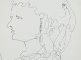 an image of a drawing of a woman ' s face in a square