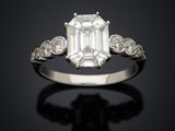 an emerald and diamond ring