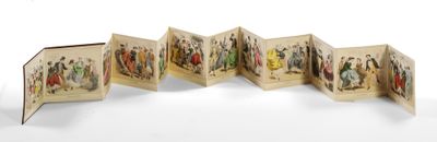 a picture of a group of people that are inside of a book