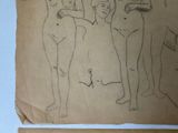 a drawing of a group of nudes on a piece of paper