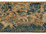 une image représentant une tapisserie sur laquelle figure un homme à cheval