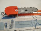 a chainsaw that is sitting on top of a box