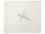 an image of a drawing of a small airplane with a long tail