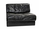 black leather chair on a white background with a white background
