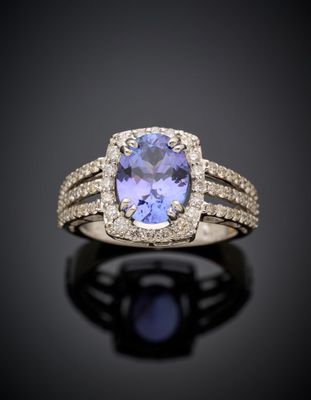 a tanzanite and diamond ring