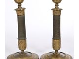 paire de chandeliers anciens en laiton
